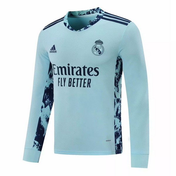 Tailandia Camiseta Real Madrid Replica Primera Ropa ML 2020/21 Azul